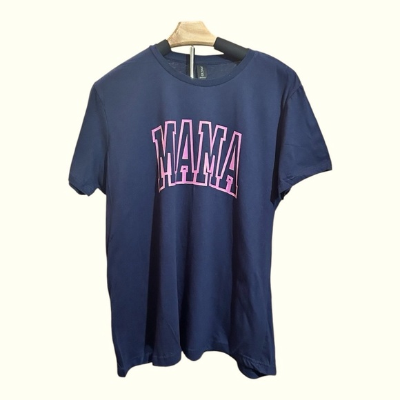 MAMA T-Shirt | Gildan Softstyle Women’s Fit | Navy with Pink Text | Size 2XL - Picture 5 of 5